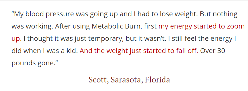 Metabolic Burn Program Customer Review