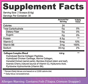 3 Naturals Triple Collagen Supplement Facts